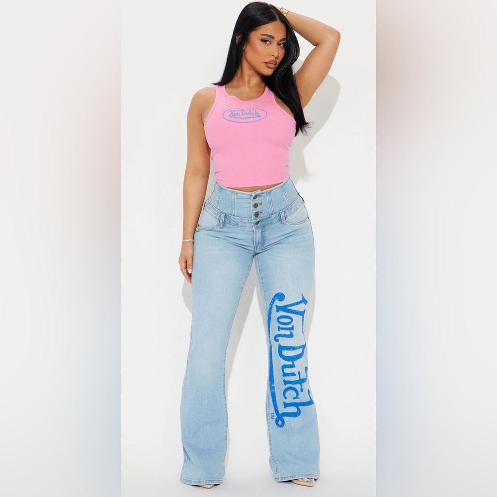 Von Dutch Light Blue High-Waisted Jeans